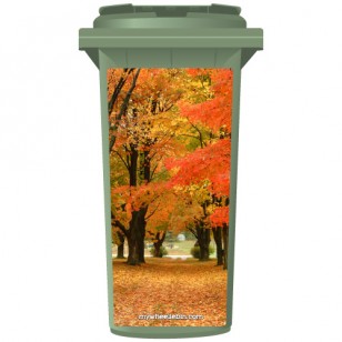 Trees In The Autumn Wheelie Bin Sticker Panel